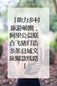助力乡村旅游破圈，阿里公益联合飞猪打造多条县域文旅爆款线路