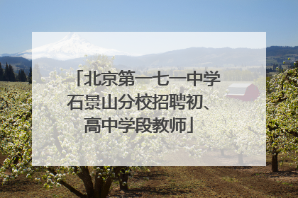 北京第一七一中学石景山分校招聘初、高中学段教师