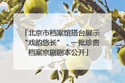 北京市档案馆搭台展示“戏韵悠长”，一批珍贵档案京剧剧本公开