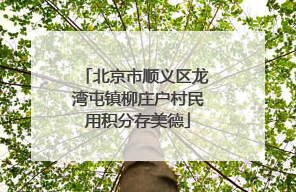 北京市顺义区龙湾屯镇柳庄户村民用积分存美德