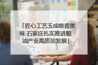 匠心工艺玉成喷香美味 石家庄扎实推进粮油产业高质量发展