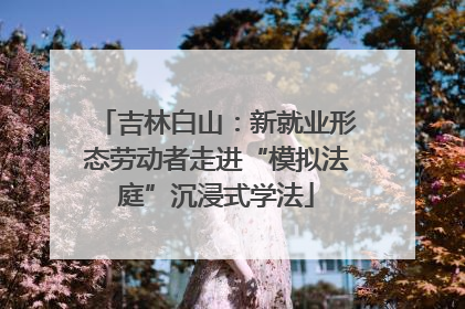 吉林白山：新就业形态劳动者走进“模拟法庭”沉浸式学法