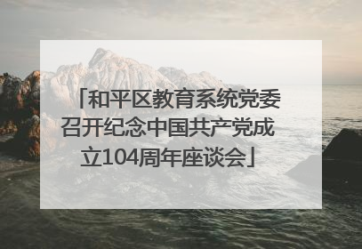 和平区教育系统党委召开纪念中国共产党成立104周年座谈会
