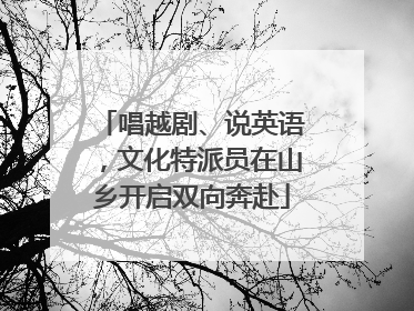 唱越剧、说英语，文化特派员在山乡开启双向奔赴
