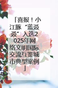 喜报！小江豚“蓝叒叒”入选2025年网络文明国际交流互鉴城市典型案例