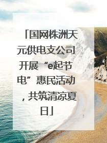 国网株洲天元供电支公司开展“e起节电”惠民活动，共筑清凉夏日