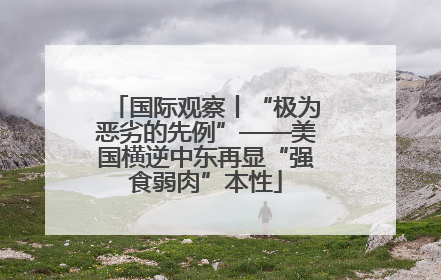 国际观察丨“极为恶劣的先例”——美国横逆中东再显“强食弱肉”本性