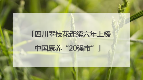 四川攀枝花连续六年上榜中国康养“20强市”