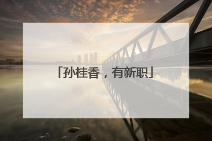 孙桂香，有新职