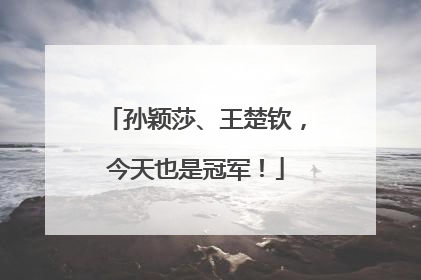 孙颖莎、王楚钦，今天也是冠军！