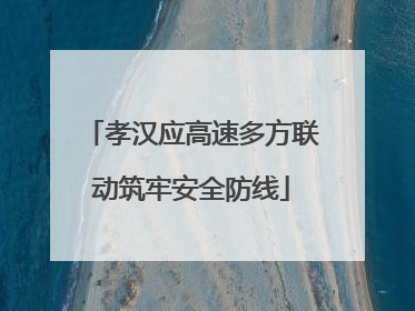 孝汉应高速多方联动筑牢安全防线