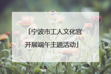 宁波市工人文化宫开展端午主题活动