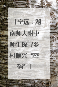 宁远：湖南师大附中师生探寻乡村振兴“密码”