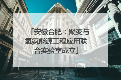 安徽合肥：聚变与氢氨能源工程应用联合实验室成立