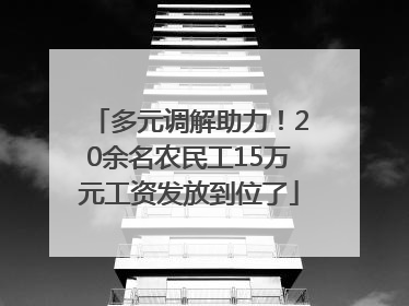 多元调解助力！20余名农民工15万元工资发放到位了