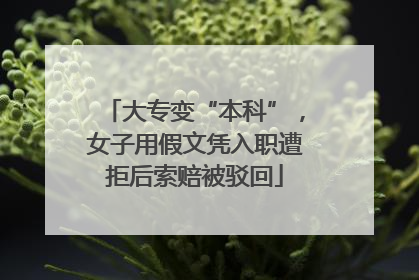 大专变“本科”，女子用假文凭入职遭拒后索赔被驳回