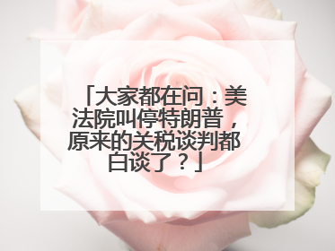 大家都在问：美法院叫停特朗普，原来的关税谈判都白谈了？