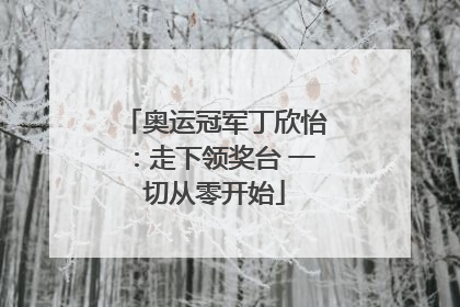 奥运冠军丁欣怡：走下领奖台 一切从零开始