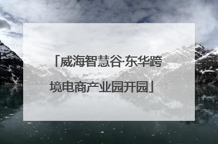 威海智慧谷·东华跨境电商产业园开园