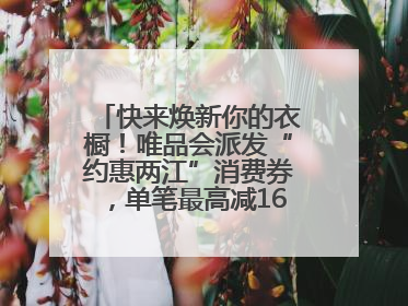快来焕新你的衣橱！唯品会派发“约惠两江”消费券，单笔最高减160元！