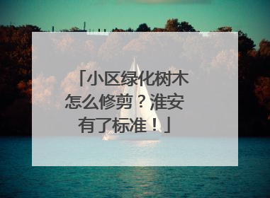 小区绿化树木怎么修剪？淮安有了标准！