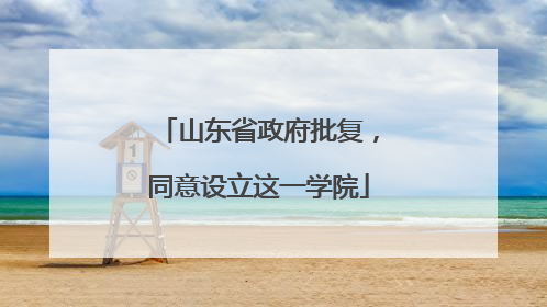 山东省政府批复，同意设立这一学院