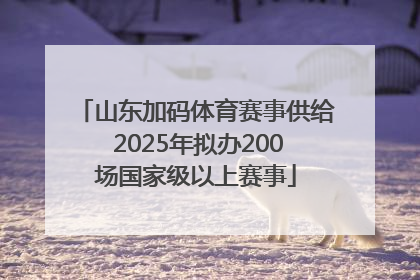 山东加码体育赛事供给 2025年拟办200场国家级以上赛事