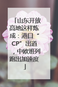 山东开放高地这样炼成：港口“CP”出道，中欧班列跑出加速度