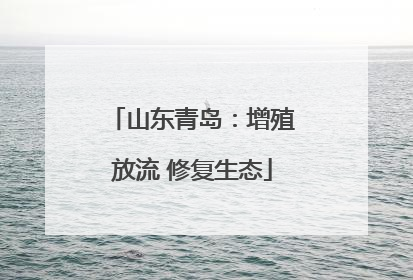 山东青岛：增殖放流 修复生态