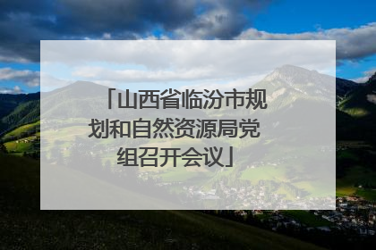 山西省临汾市规划和自然资源局党组召开会议