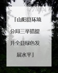 山阳县环境分局三举措提升全县绿色发展水平