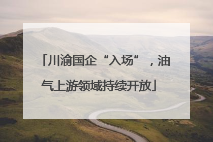 川渝国企“入场”，油气上游领域持续开放
