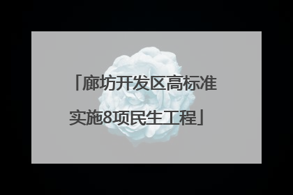廊坊开发区高标准实施8项民生工程