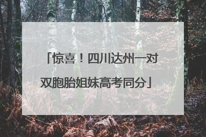 惊喜！四川达州一对双胞胎姐妹高考同分