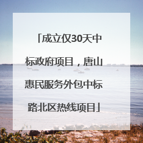 成立仅30天中标政府项目，唐山惠民服务外包中标路北区热线项目