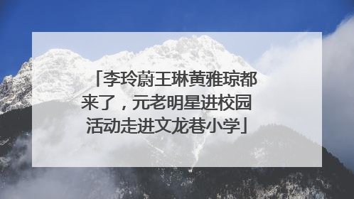 李玲蔚王琳黄雅琼都来了，元老明星进校园活动走进文龙巷小学