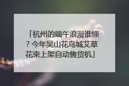 杭州的端午浪漫谁懂？今年吴山花鸟城艾草花束上架自动售货机