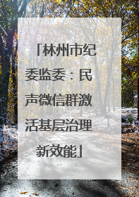 林州市纪委监委：民声微信群激活基层治理新效能
