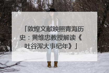 敦煌文献映照青海历史：黄维忠教授解读《吐谷浑大事纪年》