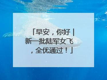 早安，你好｜新一批陆军女飞，全优通过！