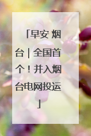早安 烟台｜全国首个！并入烟台电网投运