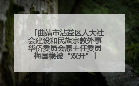 曲靖市沾益区人大社会建设和民族宗教外事华侨委员会原主任委员梅国稳被“双开”
