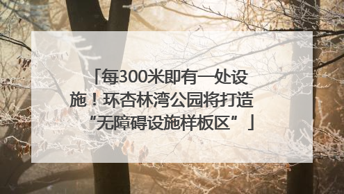 每300米即有一处设施！环杏林湾公园将打造“无障碍设施样板区”