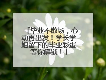 毕业不散场，心动再出发！学长学姐留下的毕业彩蛋等你解锁！
