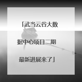 武当云谷大数据中心项目二期最新进展来了