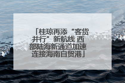 桂琼再添“客货并行”新航线 西部陆海新通道加速连接海南自贸港