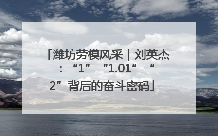 潍坊劳模风采｜刘英杰：“1”“1.01”“2”背后的奋斗密码