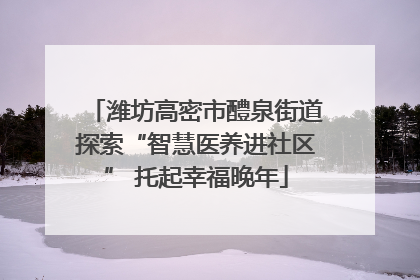 潍坊高密市醴泉街道探索“智慧医养进社区” 托起幸福晚年