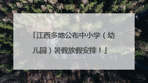 江西多地公布中小学（幼儿园）暑假放假安排！