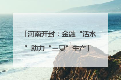 河南开封：金融“活水”助力“三夏”生产